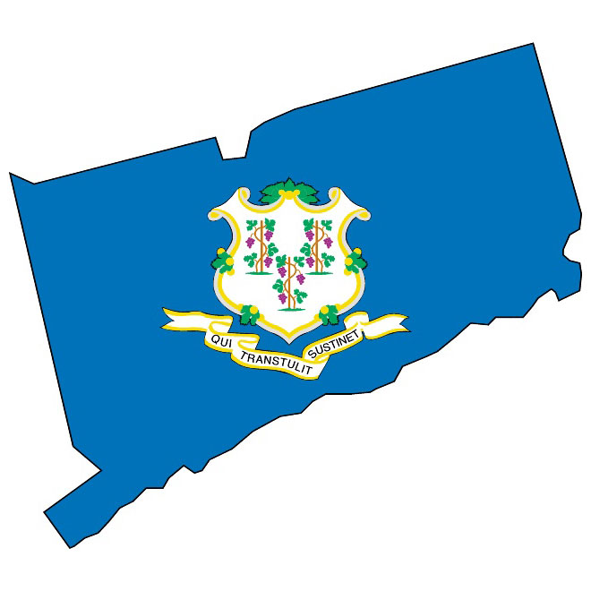 660x660 Vector Map And Flag Of Connecticut