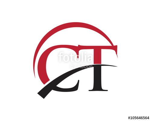 500x400 Ct Red Letter Logo Swoosh Stock Image And Royalty Free Vector