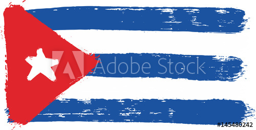 500x255 Cuba Flag Vector Hand Painted With Rounded Brush