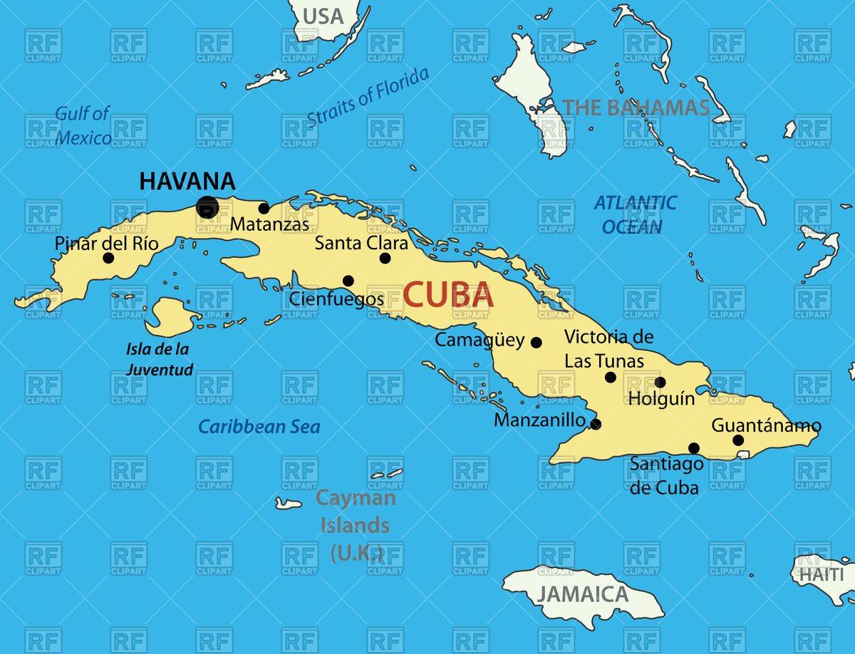 1200x918 Map Of Cuba Vector Image Of Signs, Symbols, Maps Pavalena