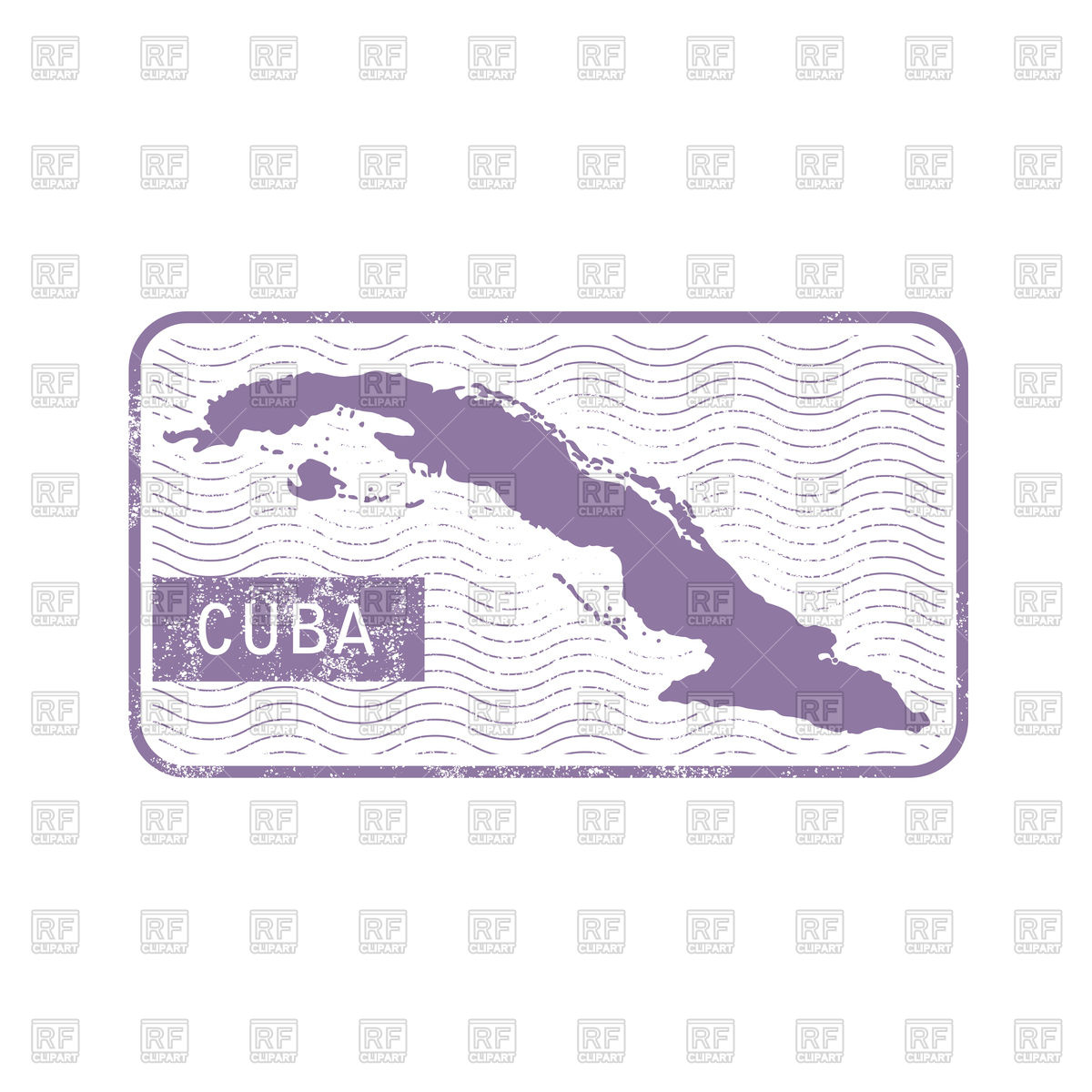 1200x1200 Stamp With Contour Of Map Of Cuba