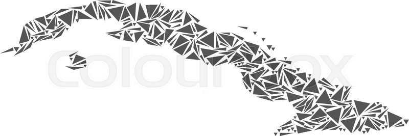 800x267 Vector Mosaic Abstract Cuba Map Of Stock Vector Colourbox