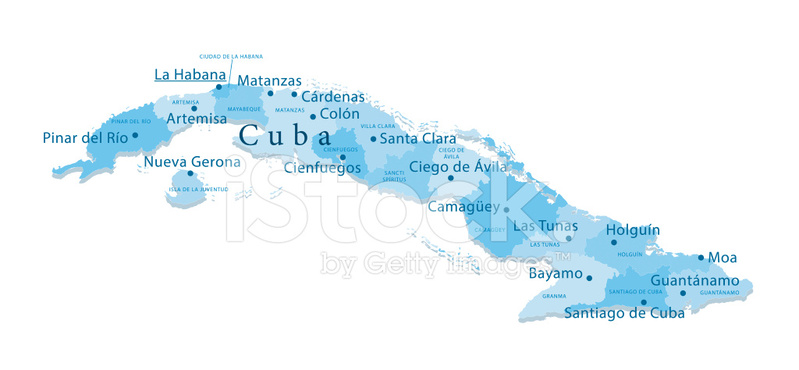 799x370 Cuba Vector Map Regions Isolated Stock Vector
