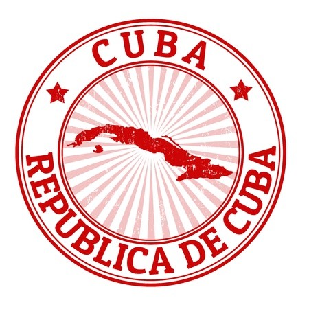 450x450 Grunge Rubber Stamp With The Name And Map Of Cuba, Vector