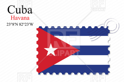 400x267 Postage Stamp With Flag Of Cuba Vector Image Of Signs, Symbols