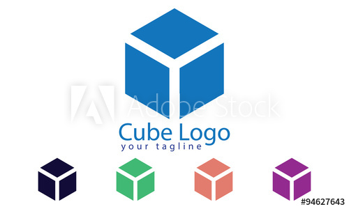 500x300 Cube Logo Vector With Five Color Options