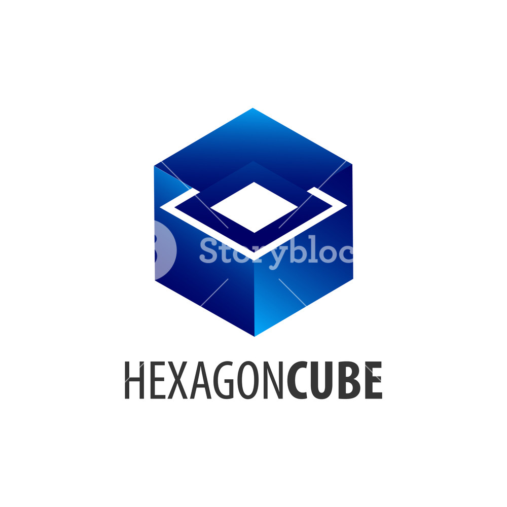1000x1000 Hexagon Cube Logo Concept Design Symbol Graphic Template Element