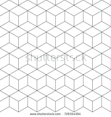 446x470 Black And White Background Design Cube Pattern Vector Illustration
