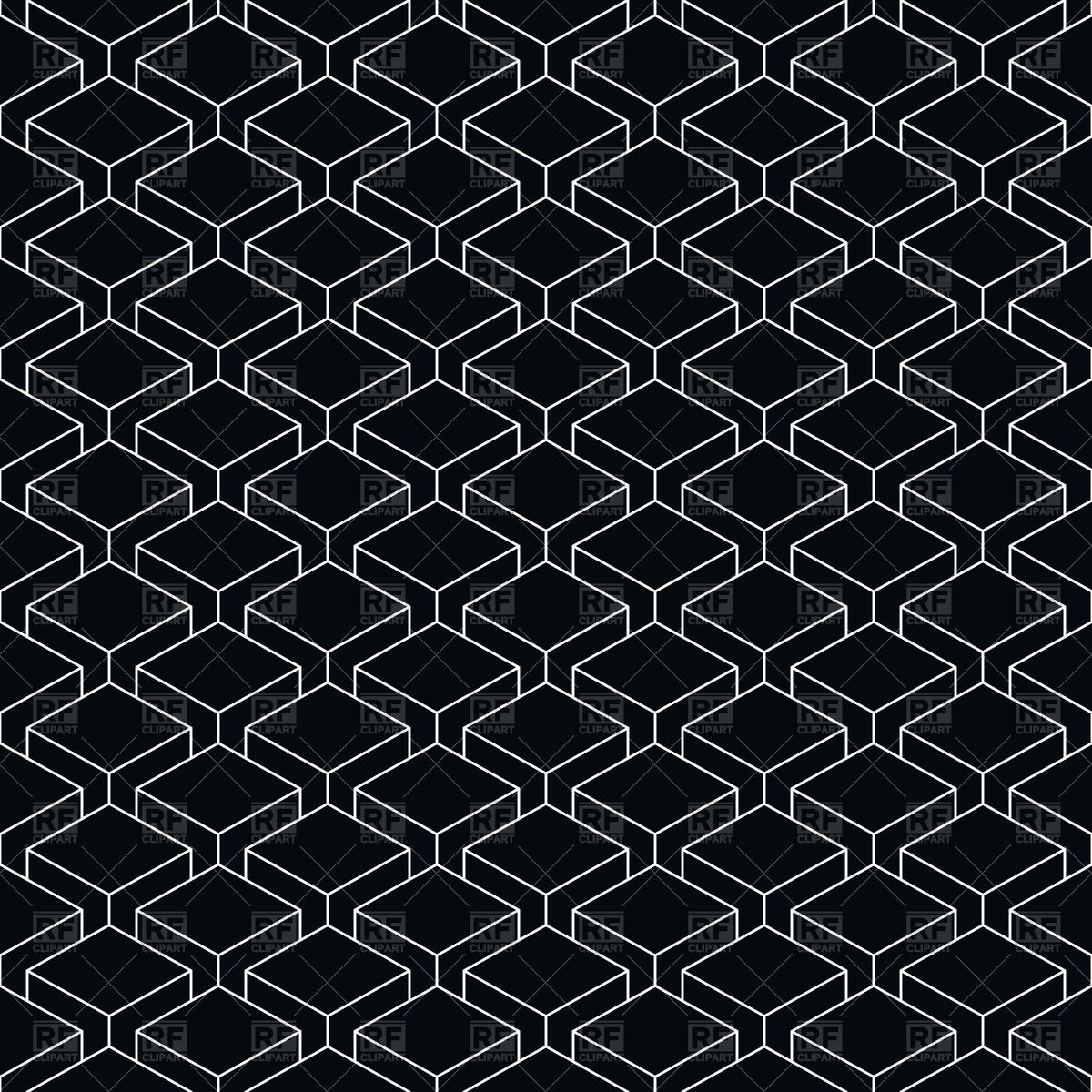 1200x1200 Black Seamless Cube Pattern Vector Image Of Backgrounds, Textures