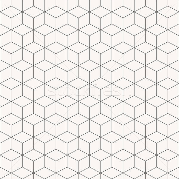600x600 Vector Geometric Cubes Pattern, Seamless Vector Illustration