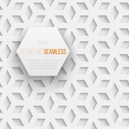 450x450 Abstract White Seamless Geometric Cube Pattern With Shadow Vector
