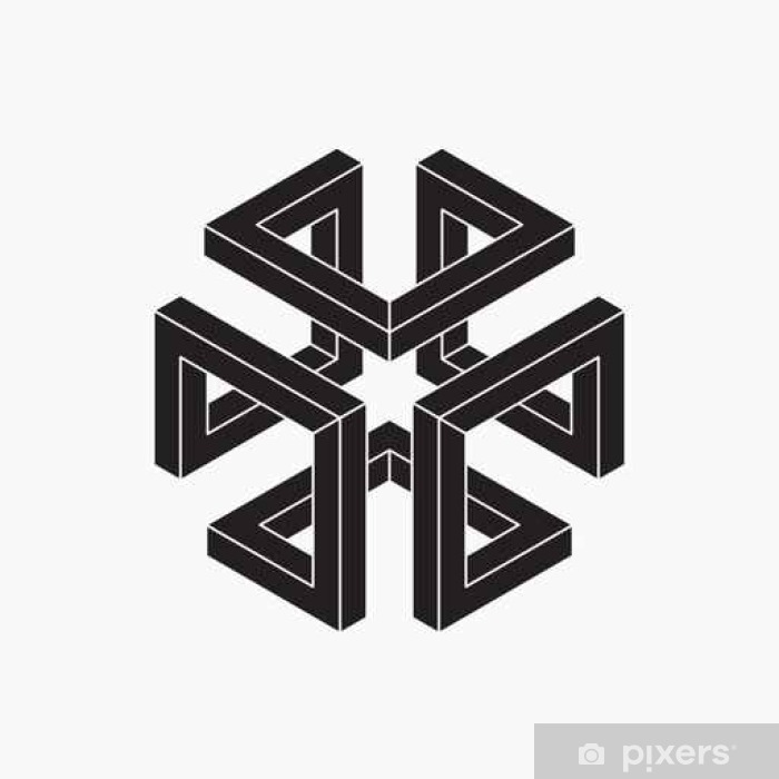700x700 Impossible Shape Cube Vector Illustration Line Design