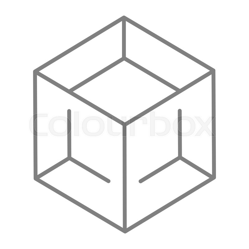 800x800 Block Thin Line Icon Cube Vector Stock Vector Colourbox