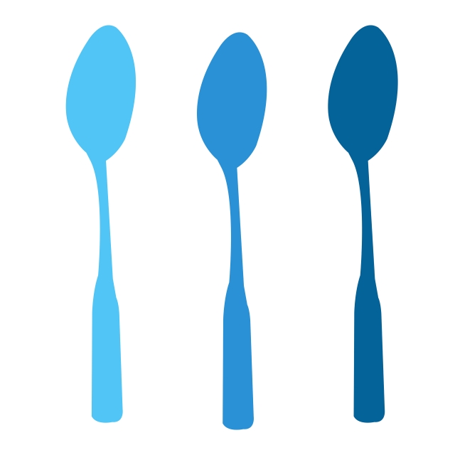 640x640 Blue Spoon Cubiertos Vector Collection, Antecedentes, Banquete
