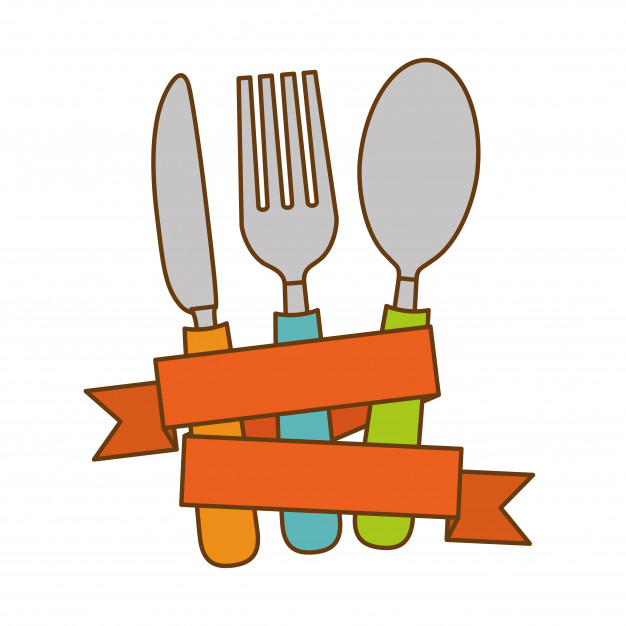 626x626 Emblema Con Cubiertos Descargar Vectores Premium