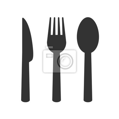 400x400 Icono Cuchillo Cuchara Y Tenedor, Vector Pinturas Para La Pared