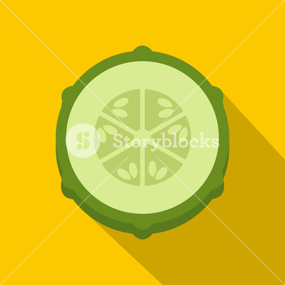 1000x1000 Slice Of Fresh Cucumber Icon Flat Illustration Of Slice Of Fresh