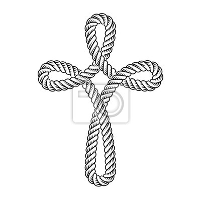 400x400 Vector Cristiano Cruz Cuerda Pinturas Para La Pared