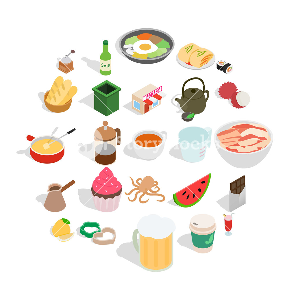 Culinary Esthete Icons Set Isometric Set Of Culinary Esthete 1000x1000 Culinary Esthete Icons Set Isometric Set Of Culinary Esthete