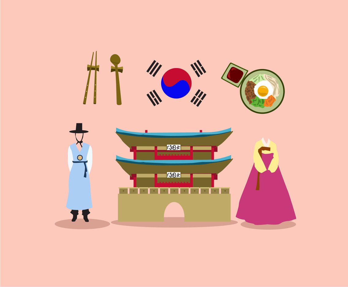 Korea Culture Vector Vector Art Graphics 1136x936 Korea Culture Vector Vector Art Graphics
