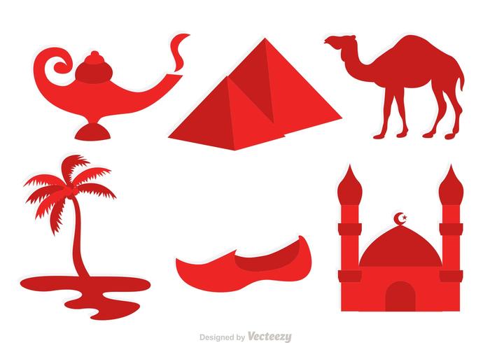 Red Morocco Culture Vector Icons 700x490 Red Morocco Culture Vector Icons