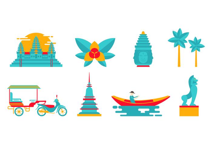 Cambodia Landmark And Culture Vector 700x490 Cambodia Landmark And Culture Vector