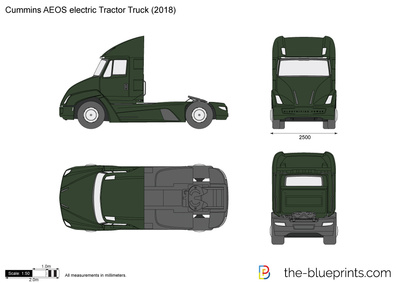 400x283 Cummins Aeos Electric Tractor Truck Vector Drawing