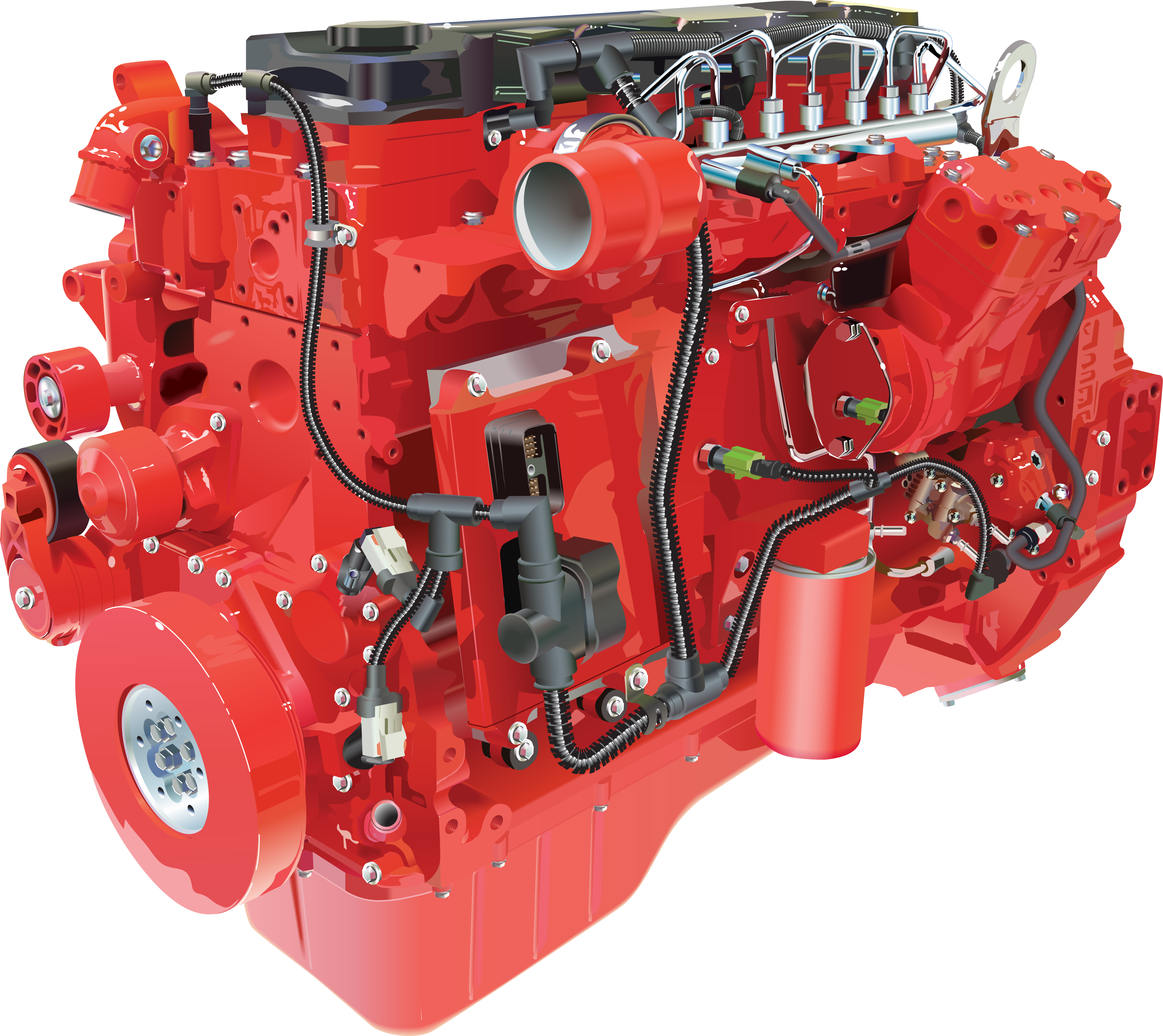 3415x3041 A Vector Drawing Of A Cummins Diesel Engine Done For Crc