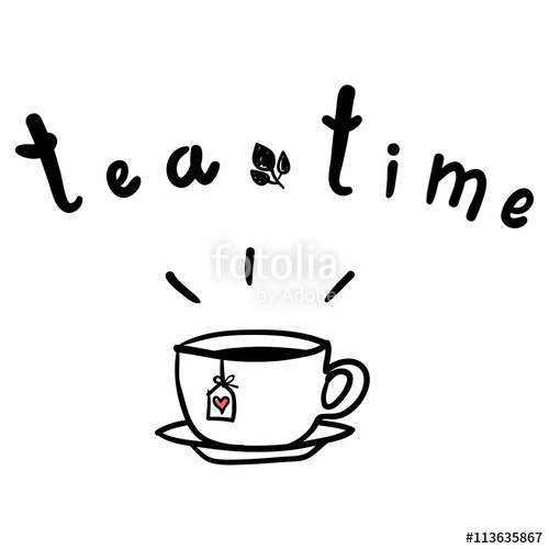 Tea Time Poster Cup Of Hot Tea Vector Illustration Doodles 500x500 Tea Time Poster Cup Of Hot Tea Vector Illustration Doodles