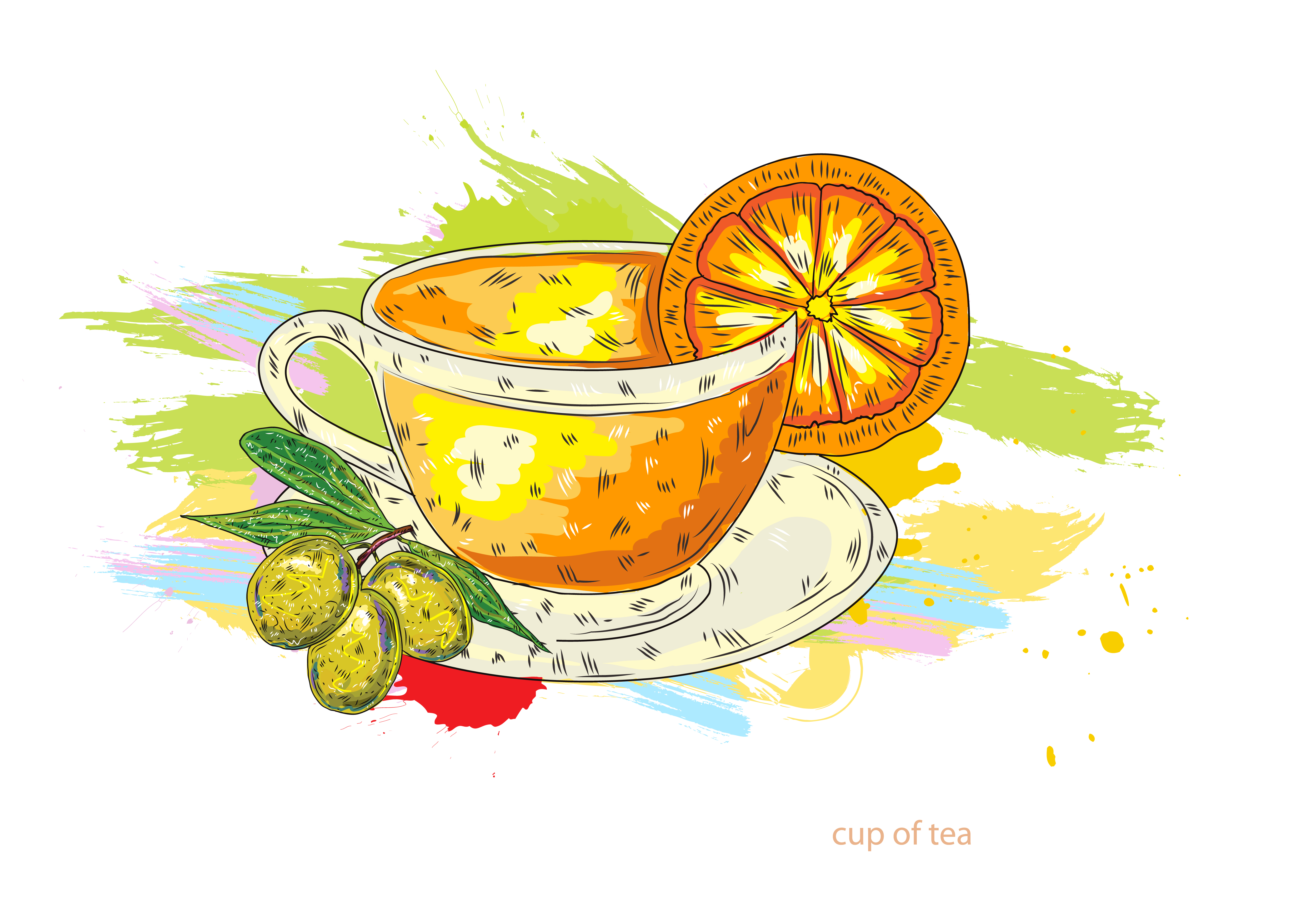 Cup Of Tea Vector Illustration 5001x3416 Cup Of Tea Vector Illustration
