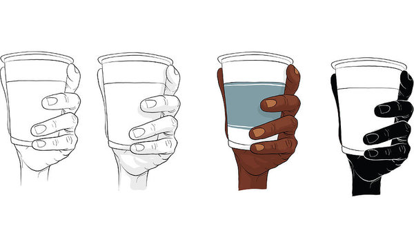 Hand Holding Cup Of Water Vector Art Print 600x360 Hand Holding Cup Of Water Vector Art Print