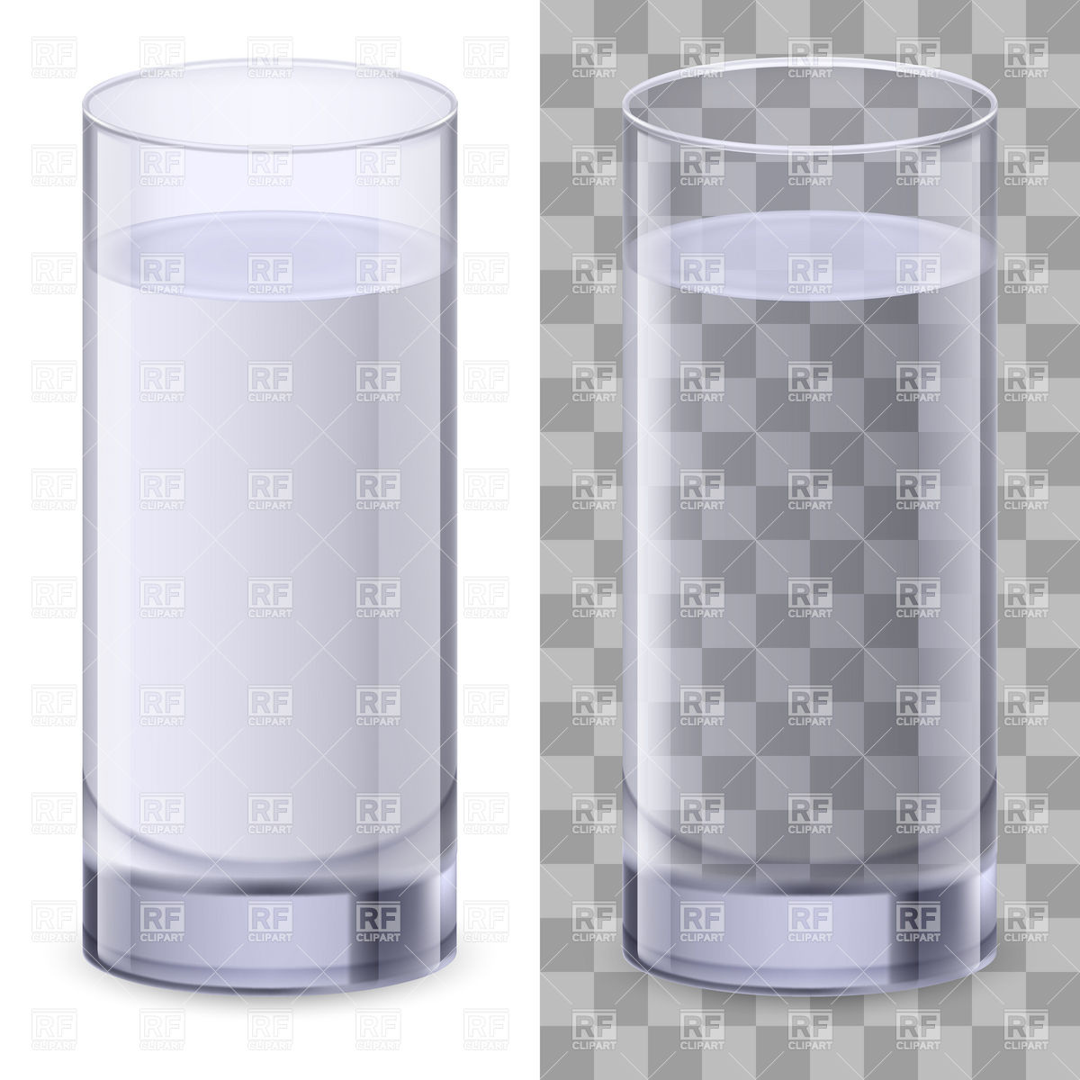 Two Realistic Glasses Of Water Vector Image Of Food And Beverages 1200x1200 Two Realistic Glasses Of Water Vector Image Of Food And Beverages