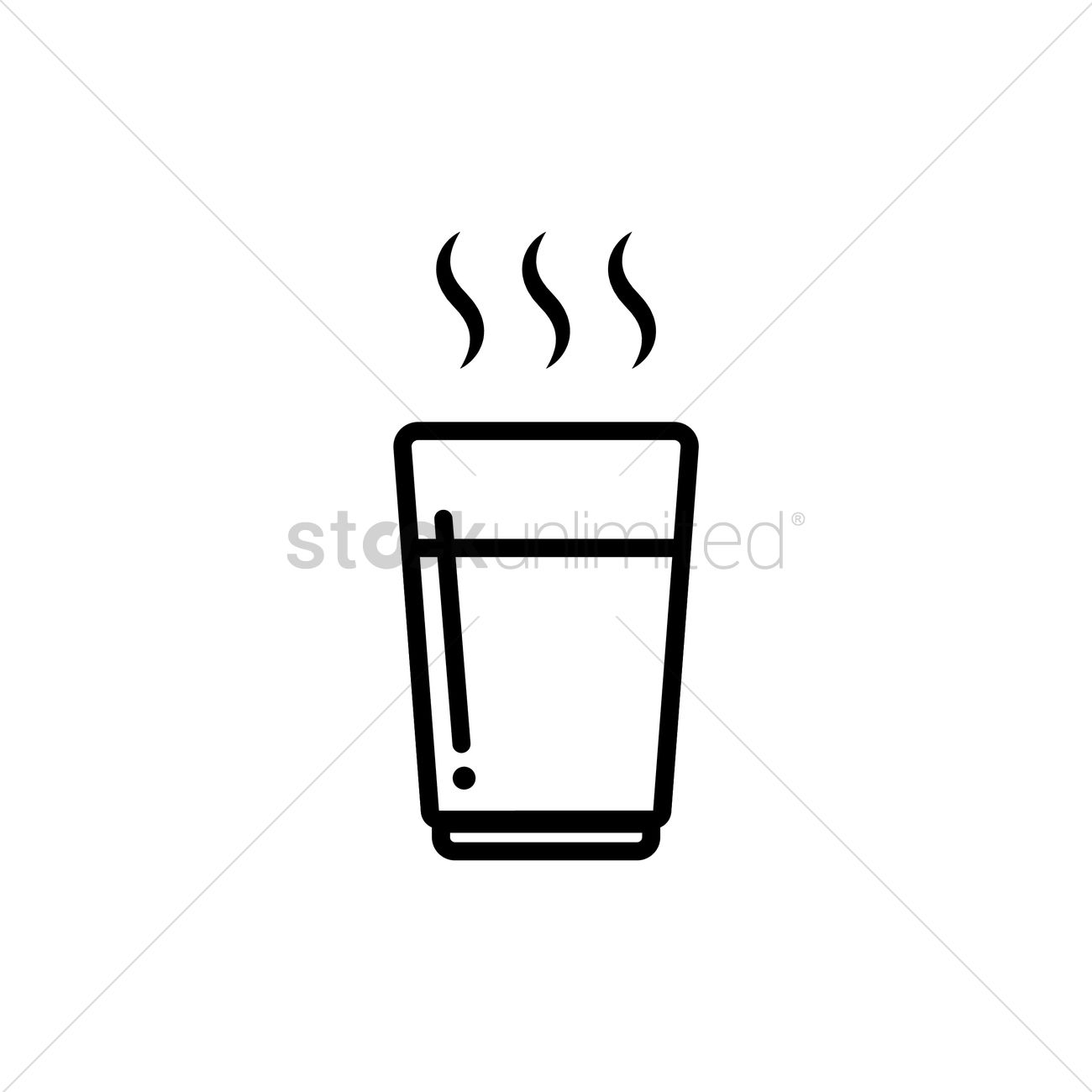 Cup Of Hot Water Vector Image 1300x1300 Cup Of Hot Water Vector Image