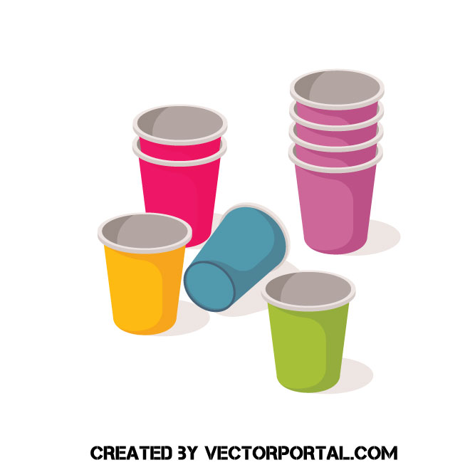 Paper Cups Vector Image 660x660 Paper Cups Vector Image