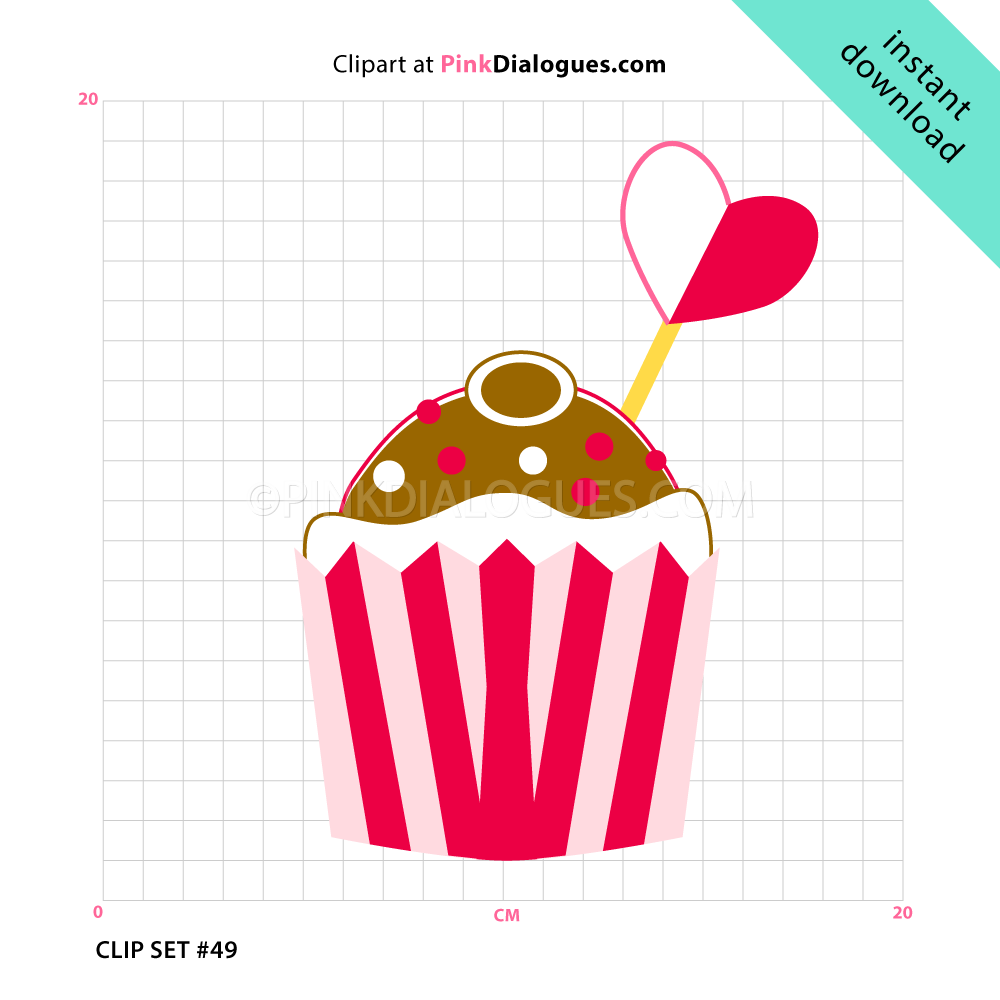 1000x1000 Valentine's Cupcake Clipart
