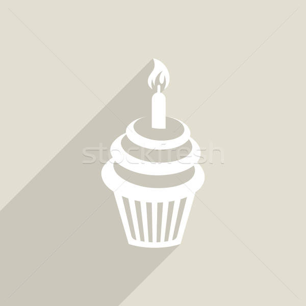 Birthday Cupcake Icon Vector Illustration David Benes 600x600 Birthday Cupcake Icon Vector Illustration David Benes