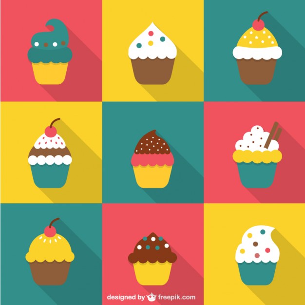 Cupcake Icons In Flat Design Style Vector Premium Download 626x626 Cupcake Icons In Flat Design Style Vector Premium Download