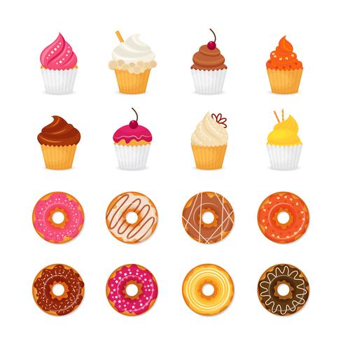 Donut Cupcake Icon Vector 490x490 Donut Cupcake Icon Vector