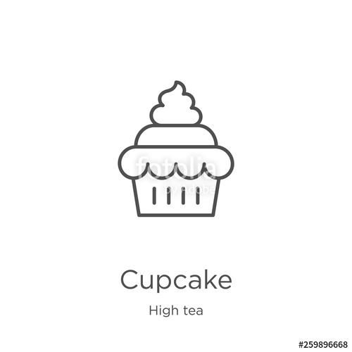 Cupcake Icon Vector From High Tea Collection Thin Line Cupcake 500x500 Cupcake Icon Vector From High Tea Collection Thin Line Cupcake