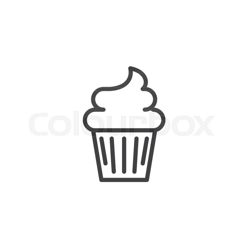 800x800 Cupcake Outline Icon Linear Style Stock Vector Colourbox