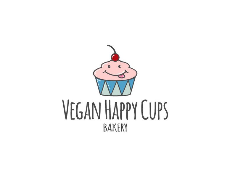 794x635 Happy Cupcake Logo Cupcake Logo Pre Made Logo Logo Design Etsy