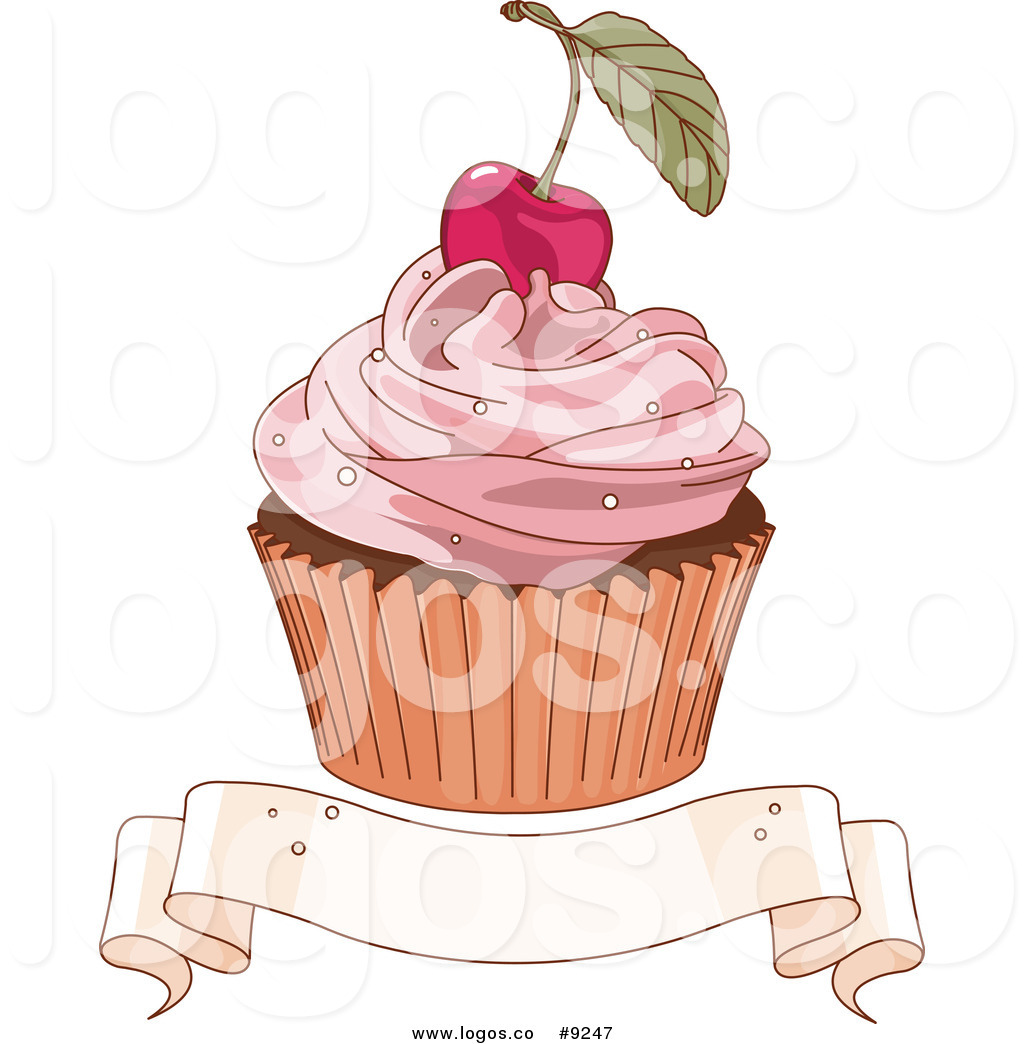 1024x1044 Royalty Free Clip Art Vector Logo Of A Cherry Garnished Cupcake