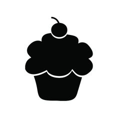 236x236 Cupcake Silhouette Group With Items