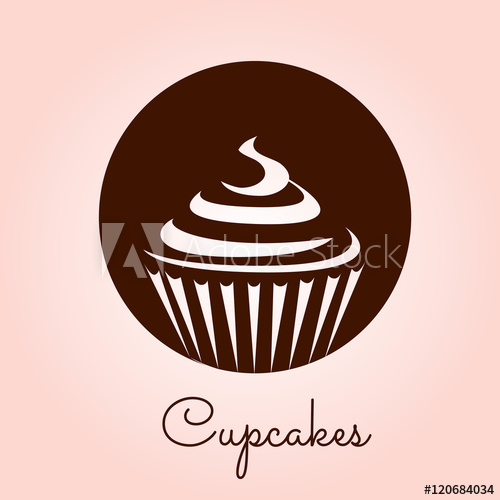 500x500 Cupcake Icon Vector Stylized Silhouette Drawings Bakery Design