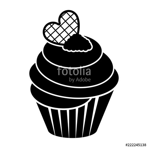 500x500 Isolated Cupcake Silhouette Icon Stock Image And Royalty Free
