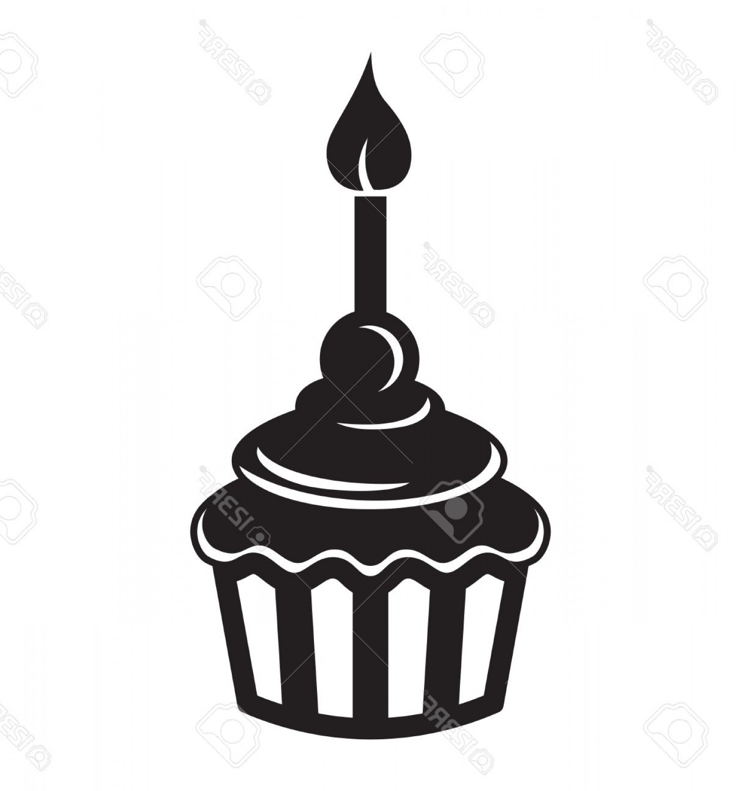 Cupcake Silhouette Vector at Vectorified.com | Collection of Cupcake ...