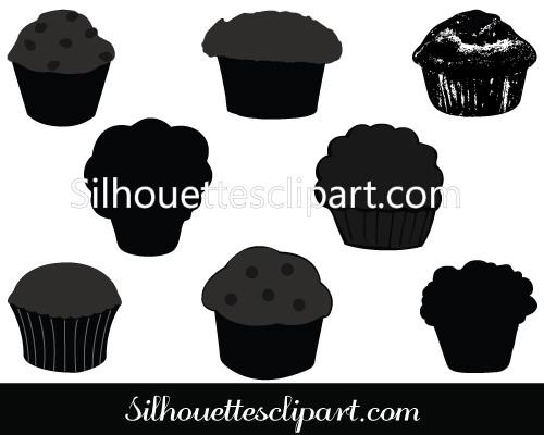 500x400 Muffin Silhouette Vector Graphics Download Silhouettes Vector