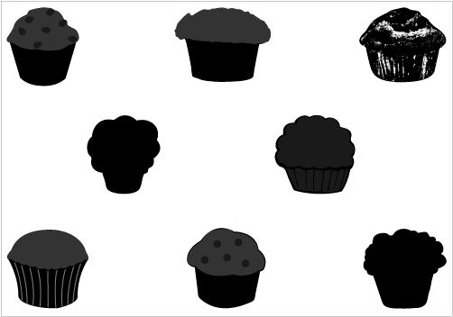 502x352 Muffin Silhouette Vector Graphicssilhouette Clip Art Food Vector