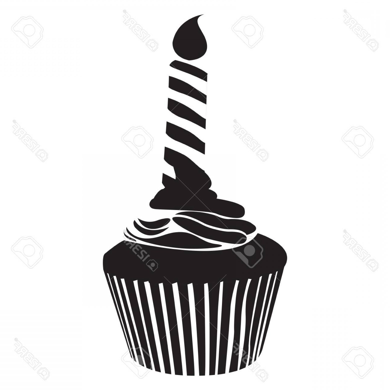 1560x1560 Photostock Vector Isolated Silhouette Of A Cupcake Vector