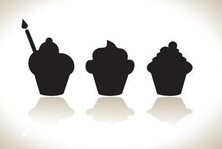450x302 Set Of Cupcake Silhouettes Royalty Free Vector Graphics